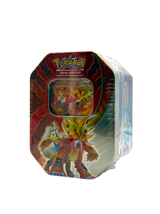 Pokémon Tin Box – Keilflamme ex (Vergangenheitsform) | Deutsch | Sammelkarten TCG