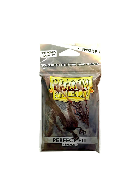 Dragon Shield Perfect Fit Smoke 100 Stück – Inner Sleeves für Sammelkarten & Trading Cards – Kartenhüllen in Rauchgrau, Perfekter Schutz, PVC-frei